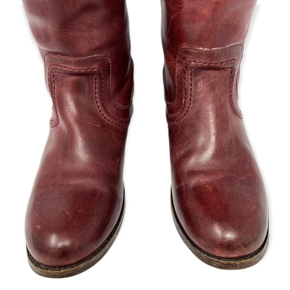Frye (6) Melissa Trapunto Boot Knee-High Bordeaux Wine RARE COLOR - Picture 8 of 15